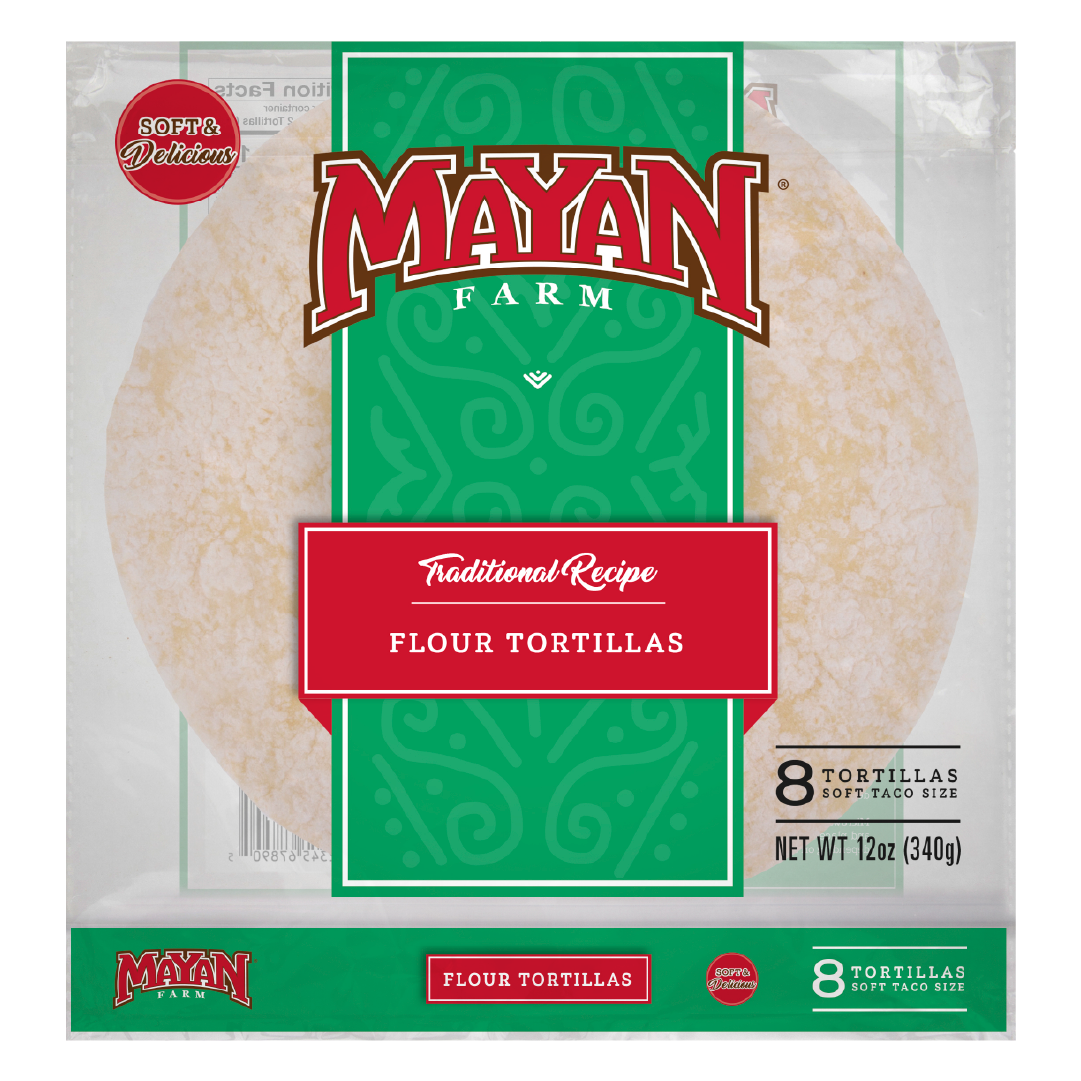 Mayan Farm Traditional Recipe White Flour Tortilla Soft taco